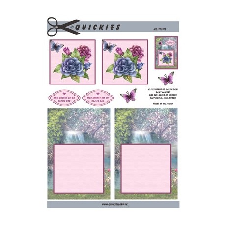 Blomster med vandfalds baggrund, Quickies card