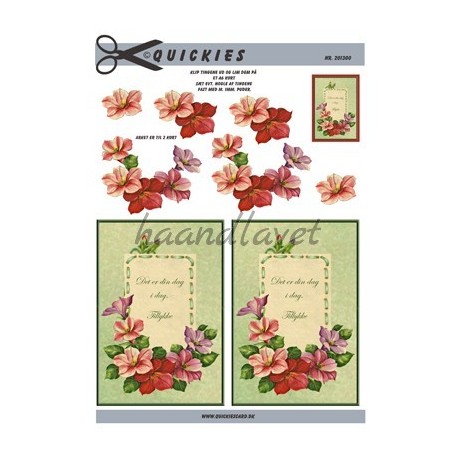 Blomsterranker og tekst, Quickies card